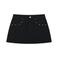 Sweet Route Women's Studded Denim Mini Skirt