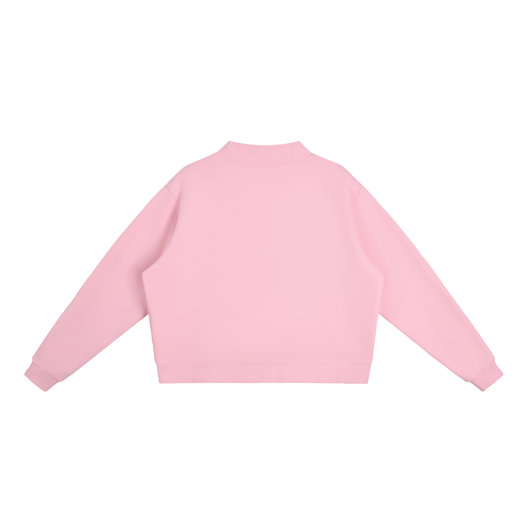 Sweet Route Essential Fleece Mock-Neck Crew Sweatshirt
