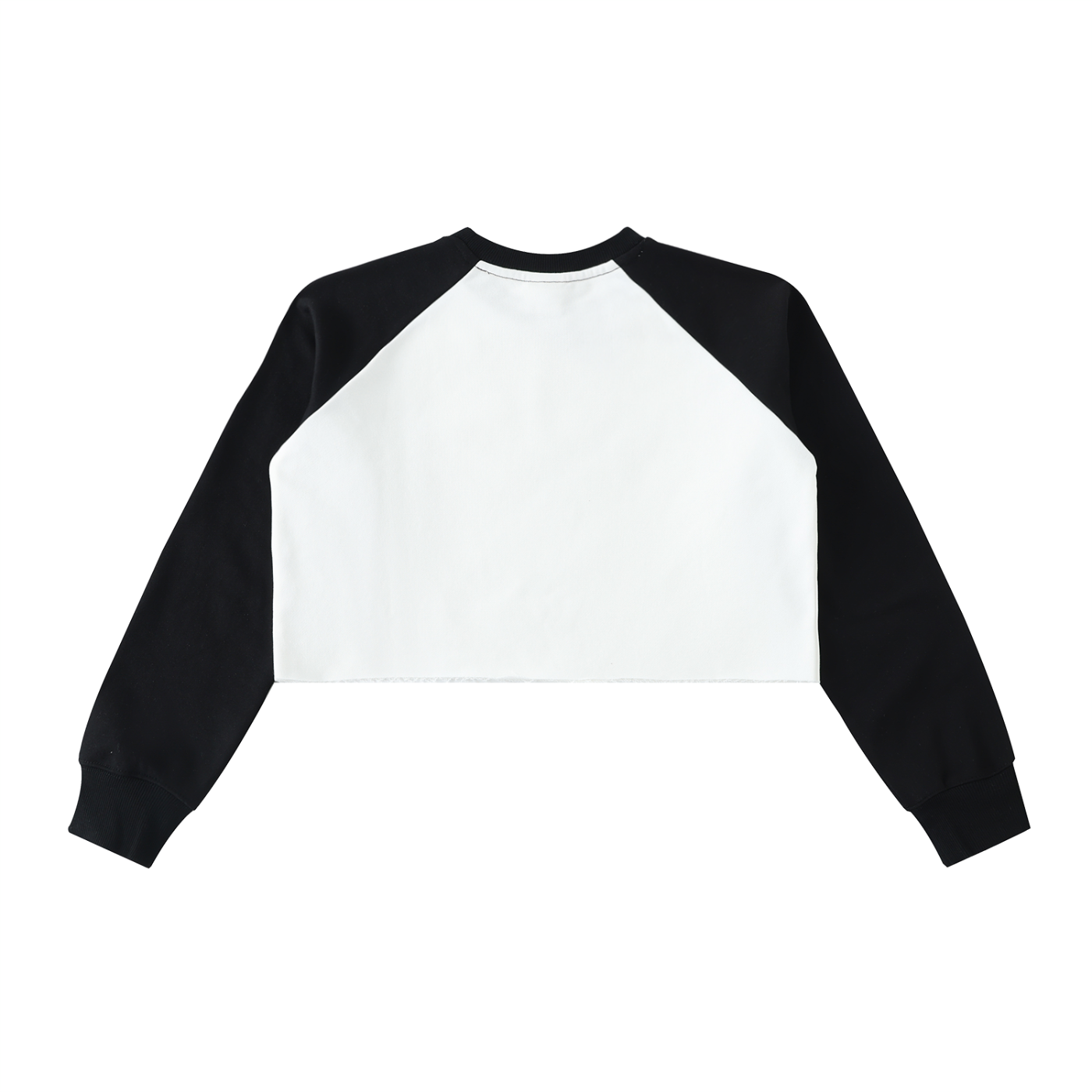 Sweet Route Raw-Hem Color-Block Raglan Crop Sweatshirt