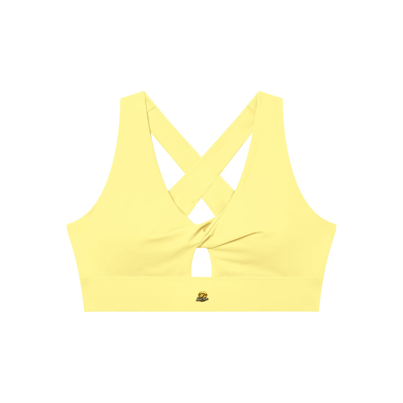 Sweet Route Women's Twist Front V-Neck Sports Bra