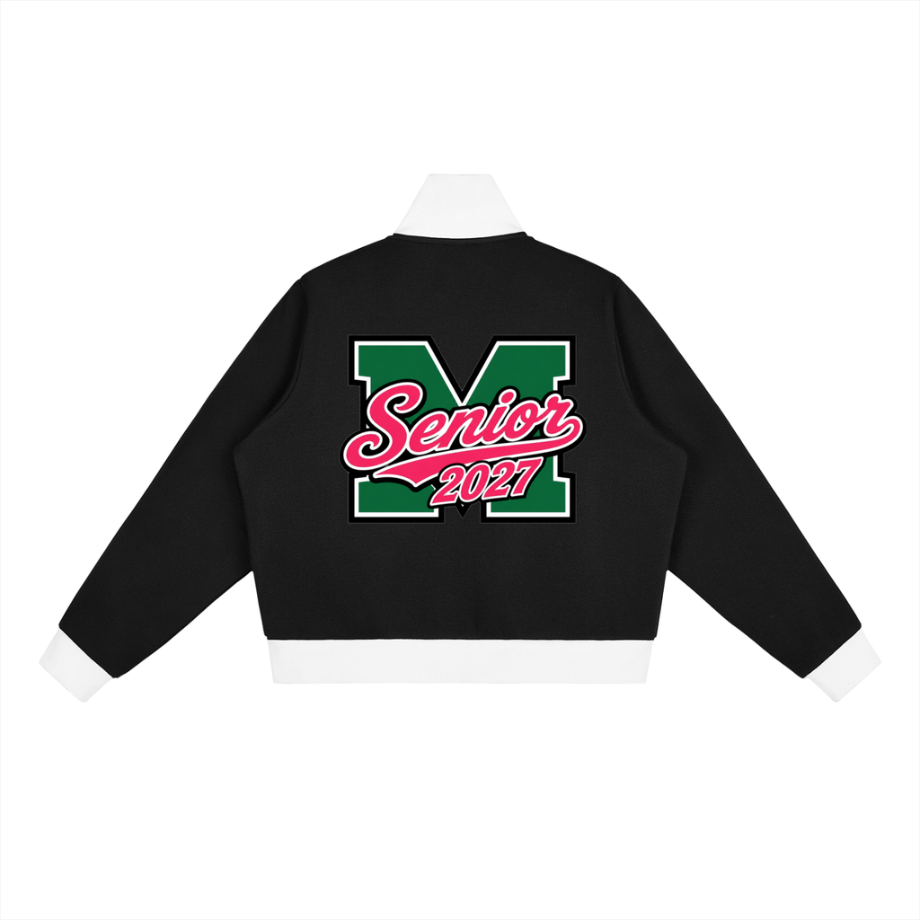 Senior 2027 Stripe Fleece Cropped Track Jacket