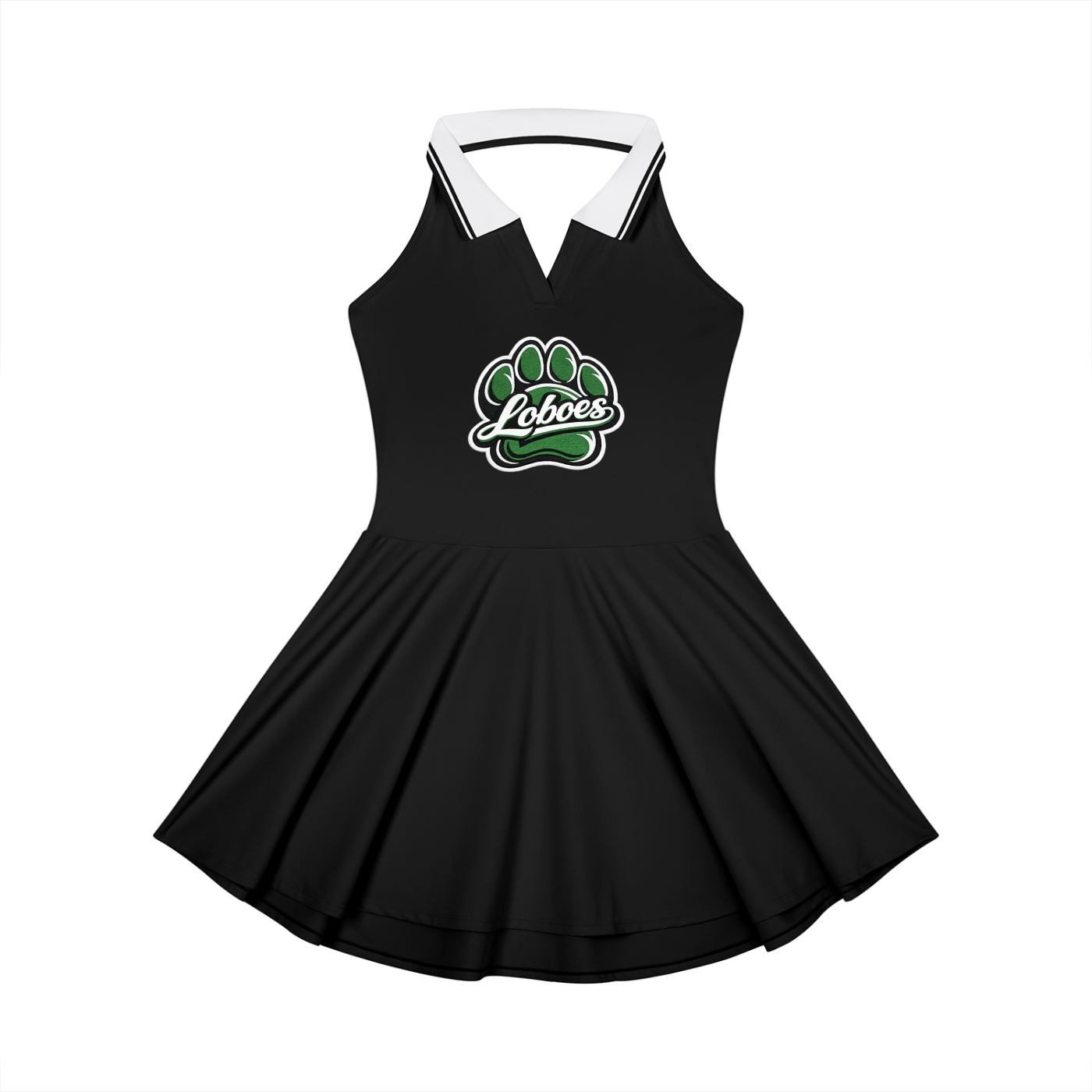 Monahans Loboes Women’s Collared Halter Athletic Dress | Kelly Green Game Day Tennis Dress