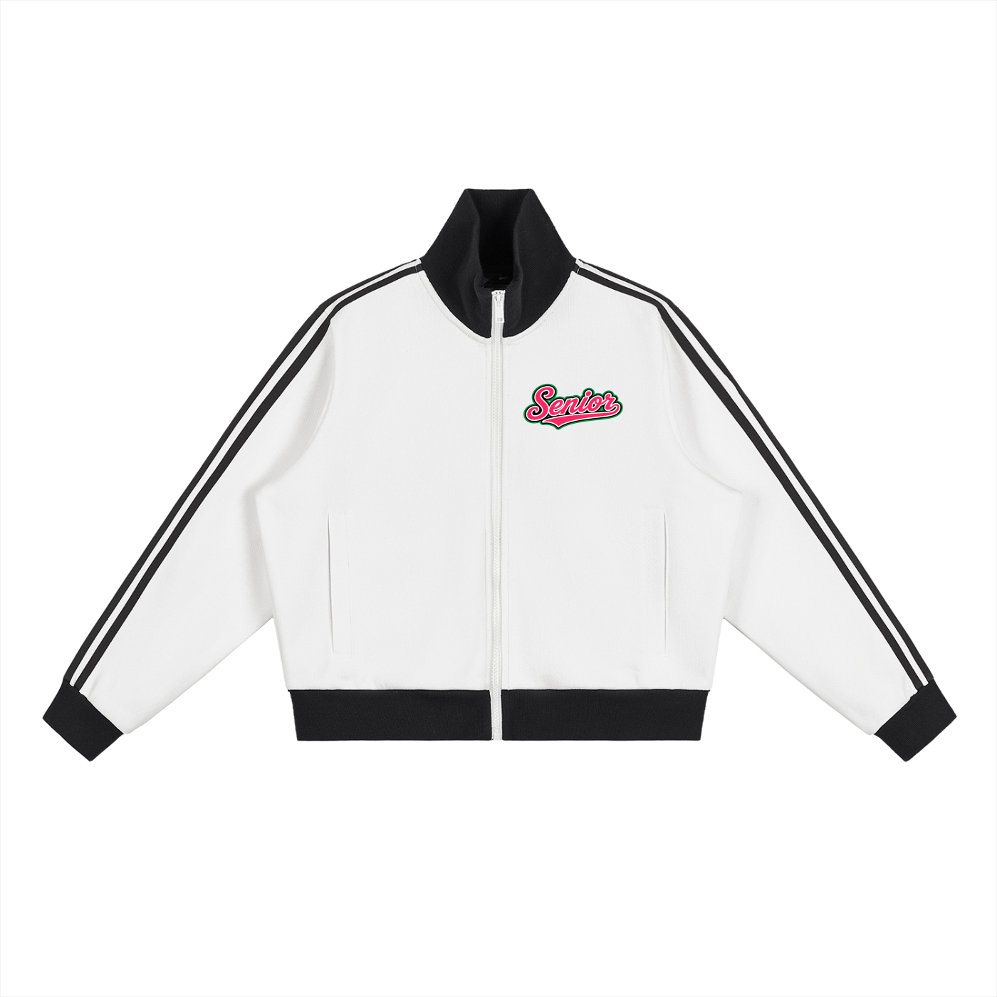Senior 2027 Stripe Fleece Cropped Track Jacket
