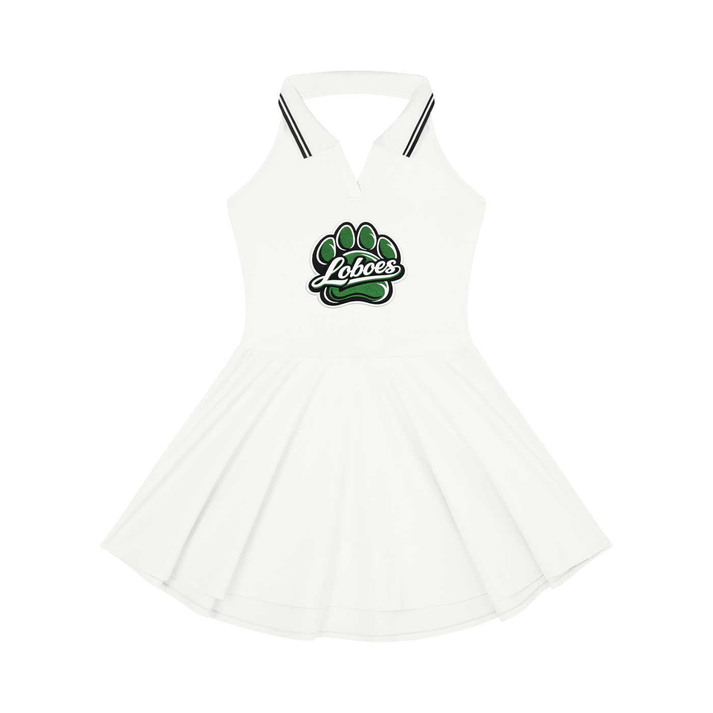 Monahans Loboes Women’s Collared Halter Athletic Dress | Kelly Green Game Day Tennis Dress