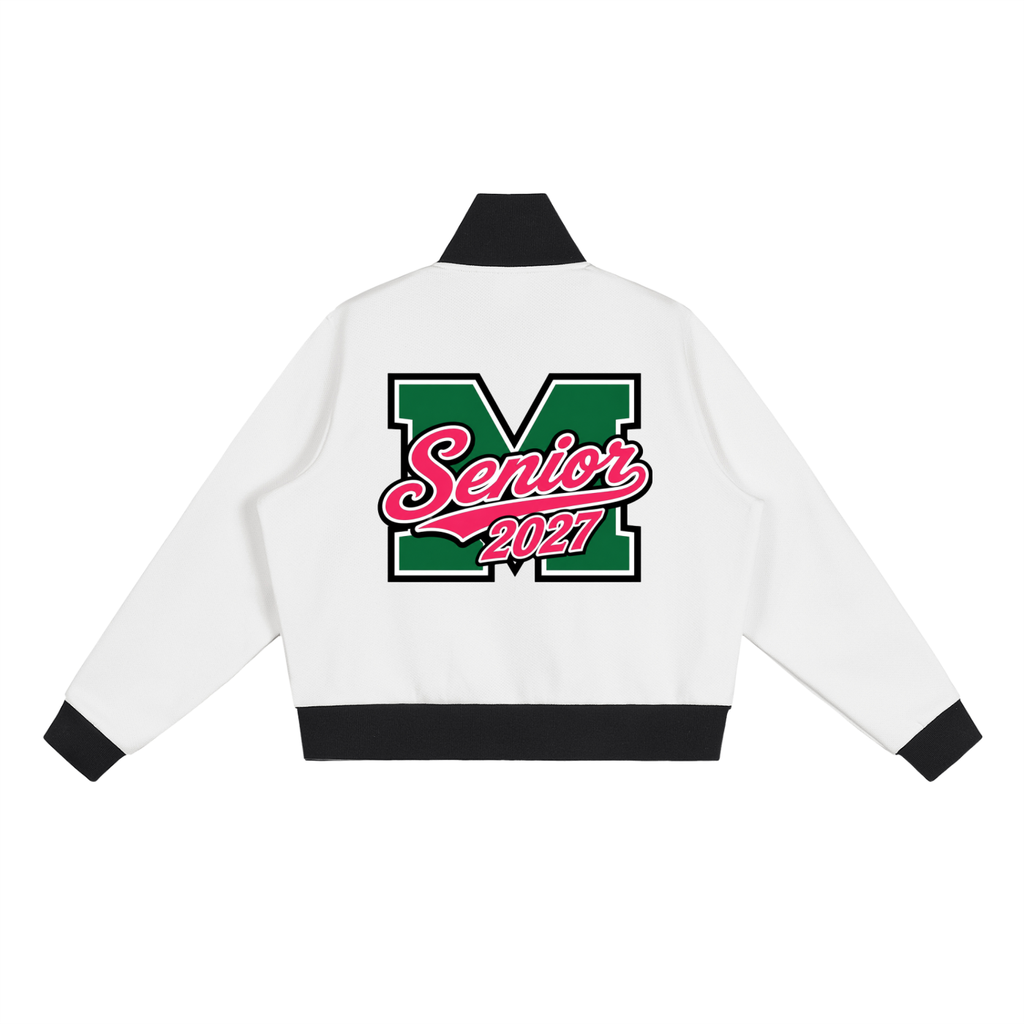 Senior 2027 Stripe Fleece Cropped Track Jacket