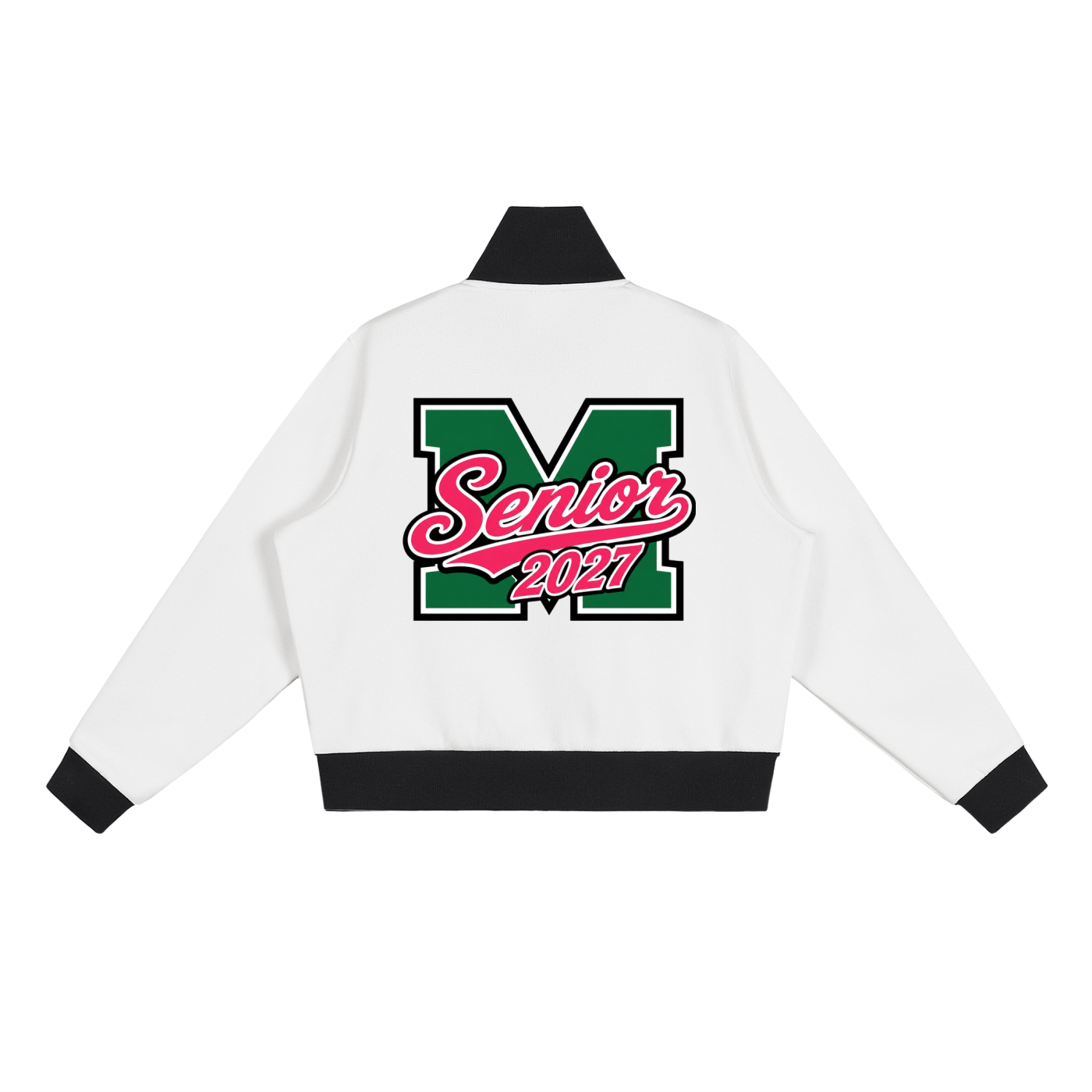 Senior 2027 Stripe Fleece Cropped Track Jacket