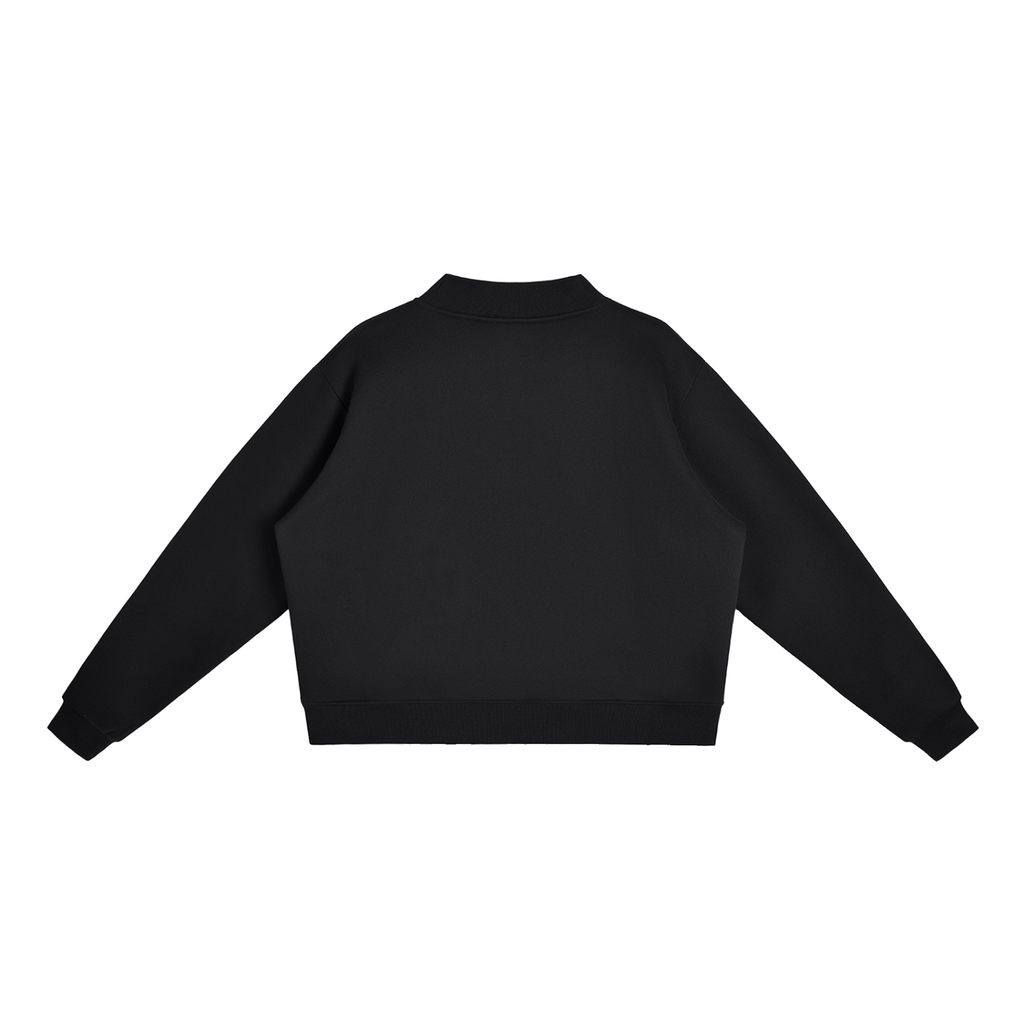 Sweet Route Essential Fleece Mock-Neck Crew Sweatshirt
