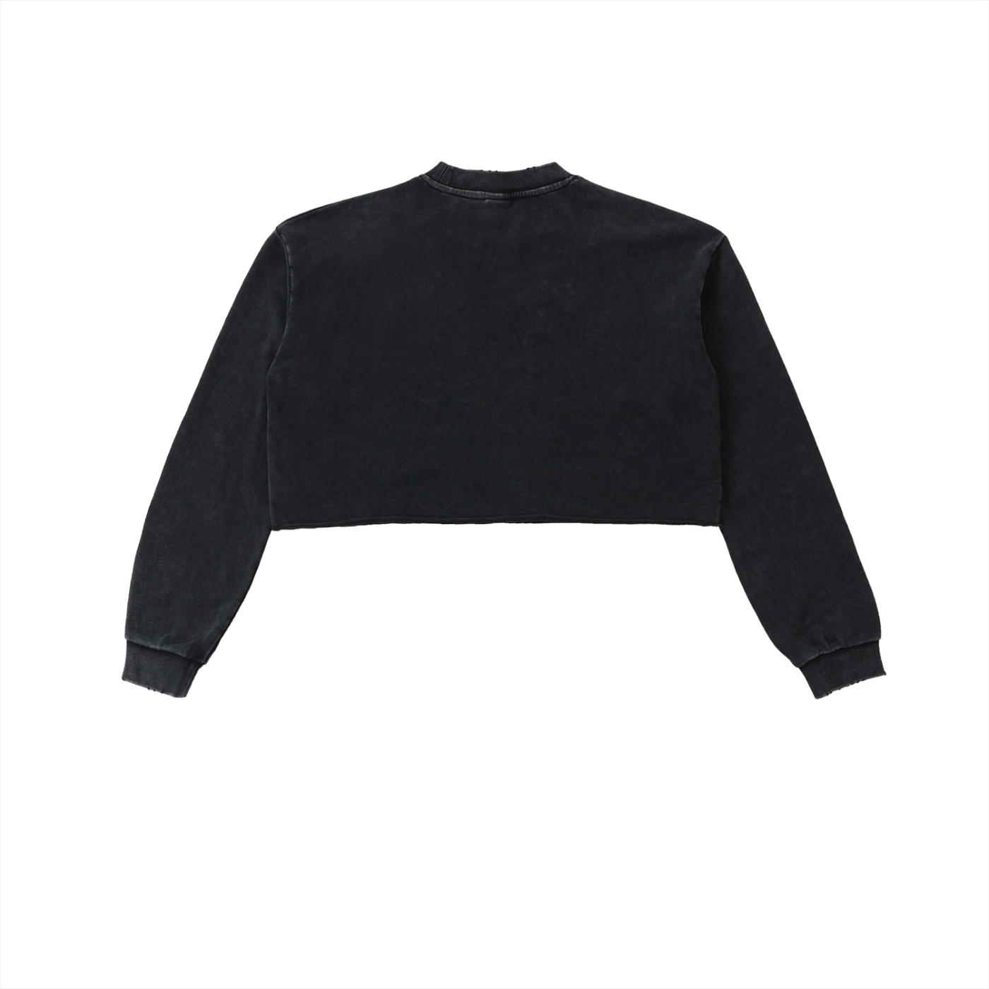 Sweet Route Snow Washed Raw Edge Cropped Sweatshirt